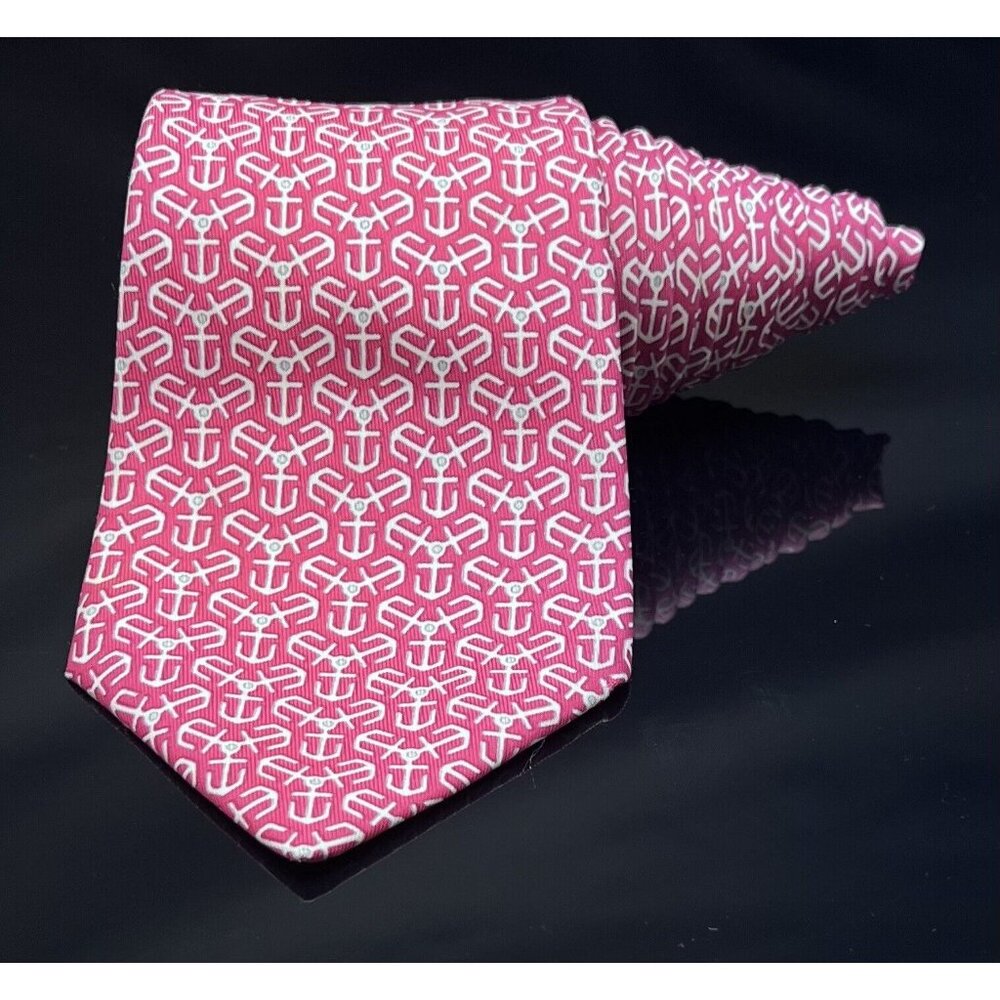 HERMES PARIS (7128 FA)  MEN'S TIE  100%  SILK MADE IN FRANCE - Picture 2 of 6